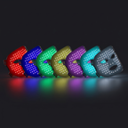 GlowNest LED mask shown in 7 light colors